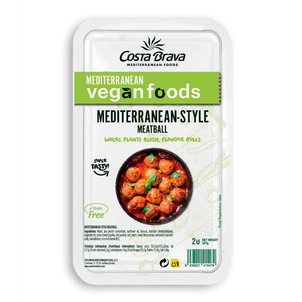 Vegan meatballs seasoned in Mediterranean style and rich in protein.