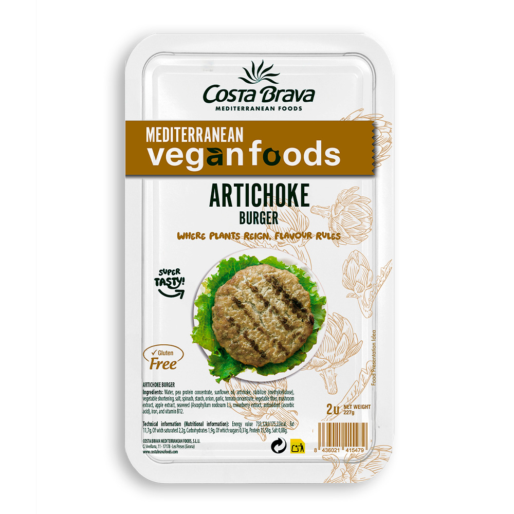 Vegan artichoke-flavoured burger.