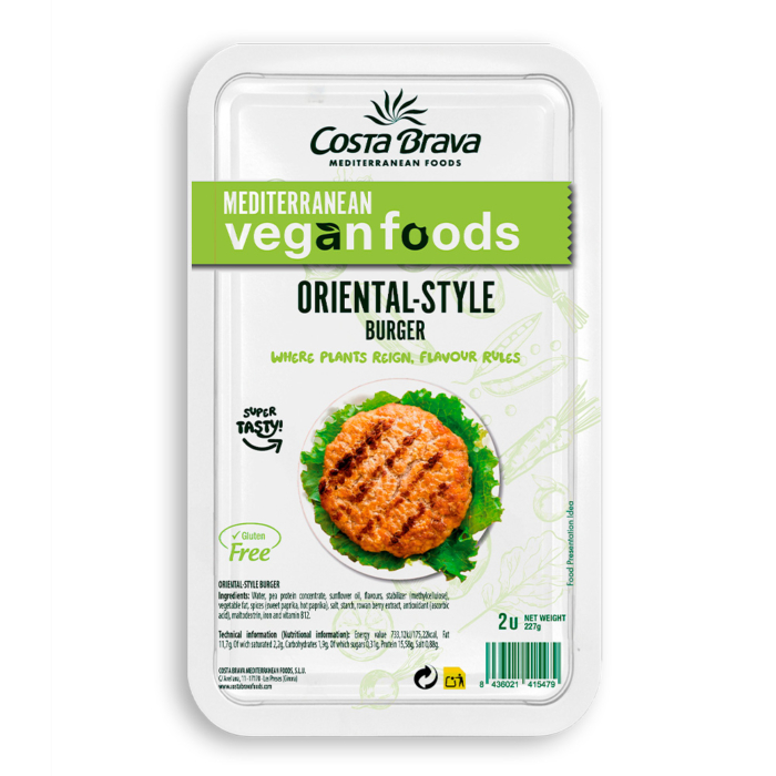 Enjoy the taste of the East with our Oriental-style vegan burger.