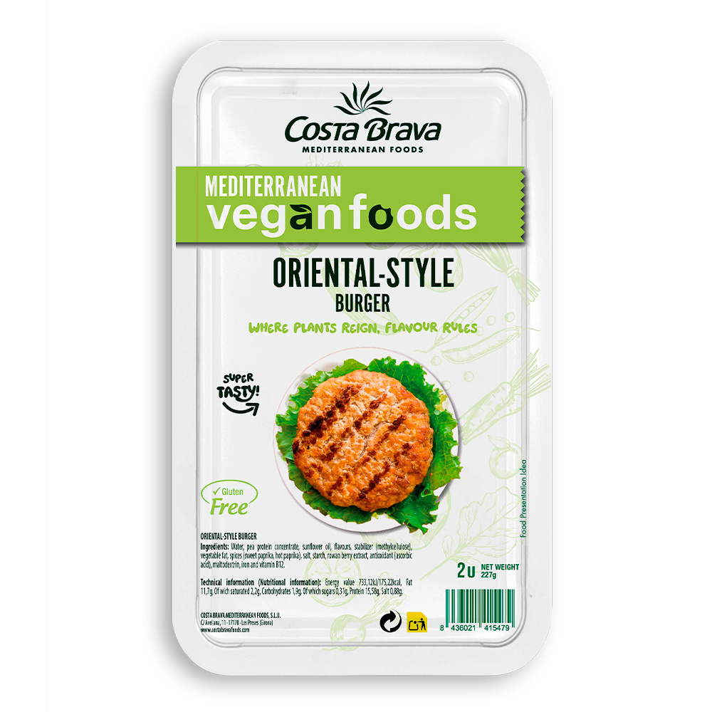Enjoy the taste of the East with our Oriental-style vegan burger.