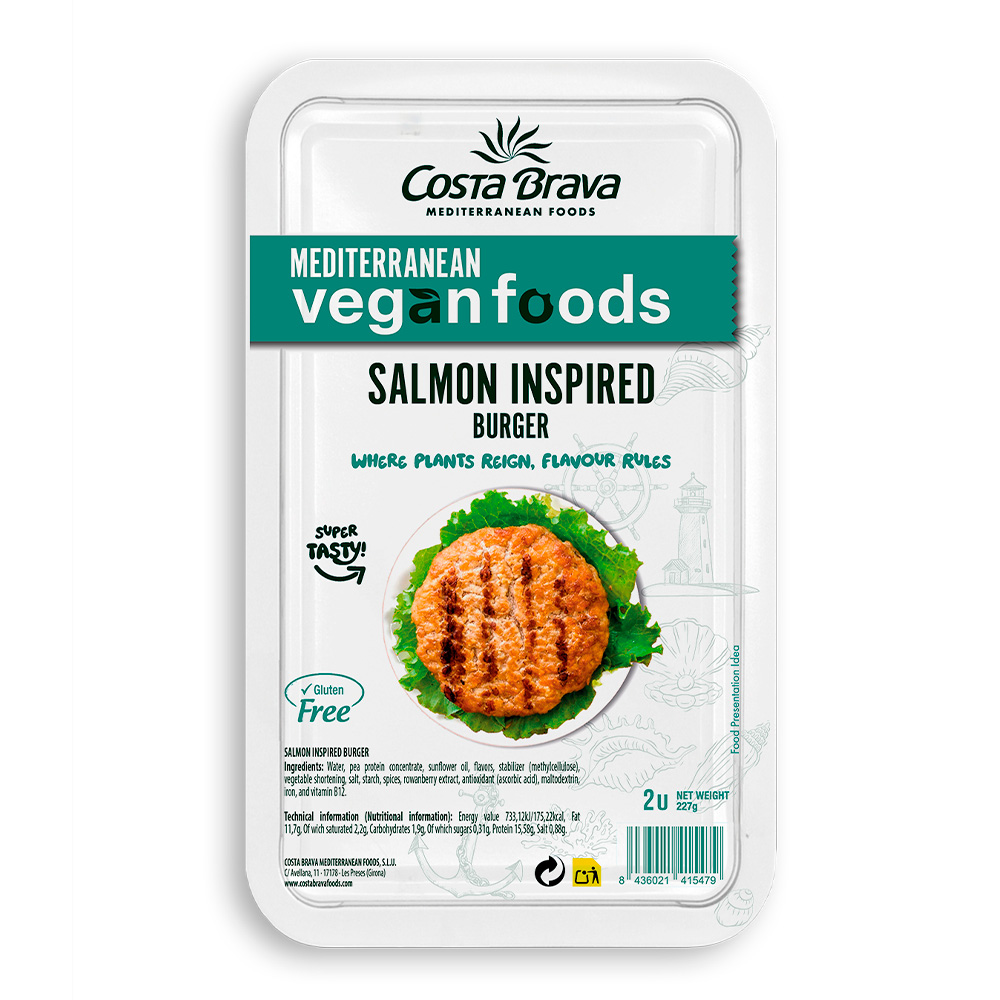 Vegan salmon-flavoured burger.
