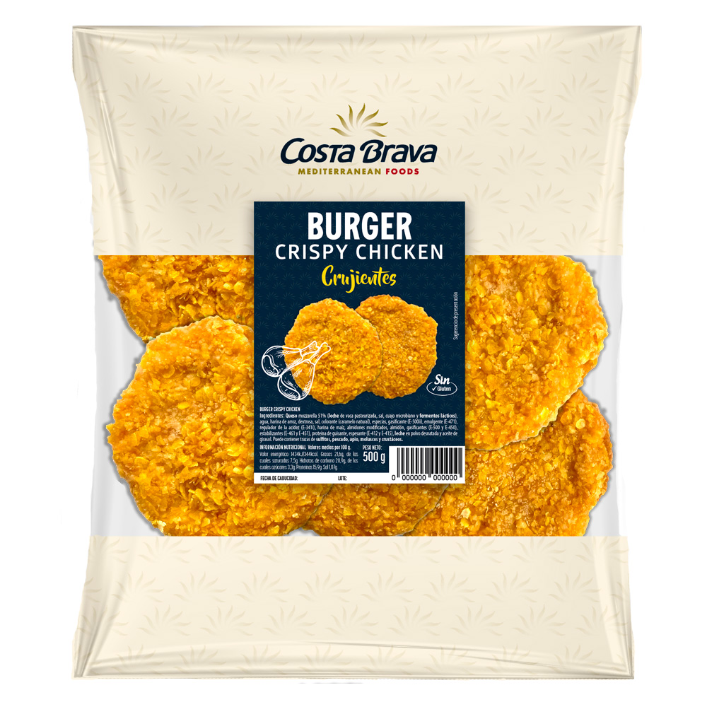 Pre-fried crumbed chicken burger – crispy and full of flavour.