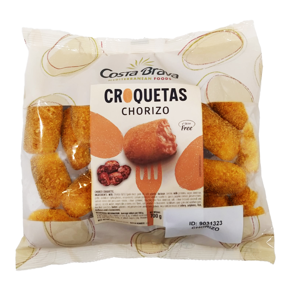 Croquetas de chorizo español prefritas
