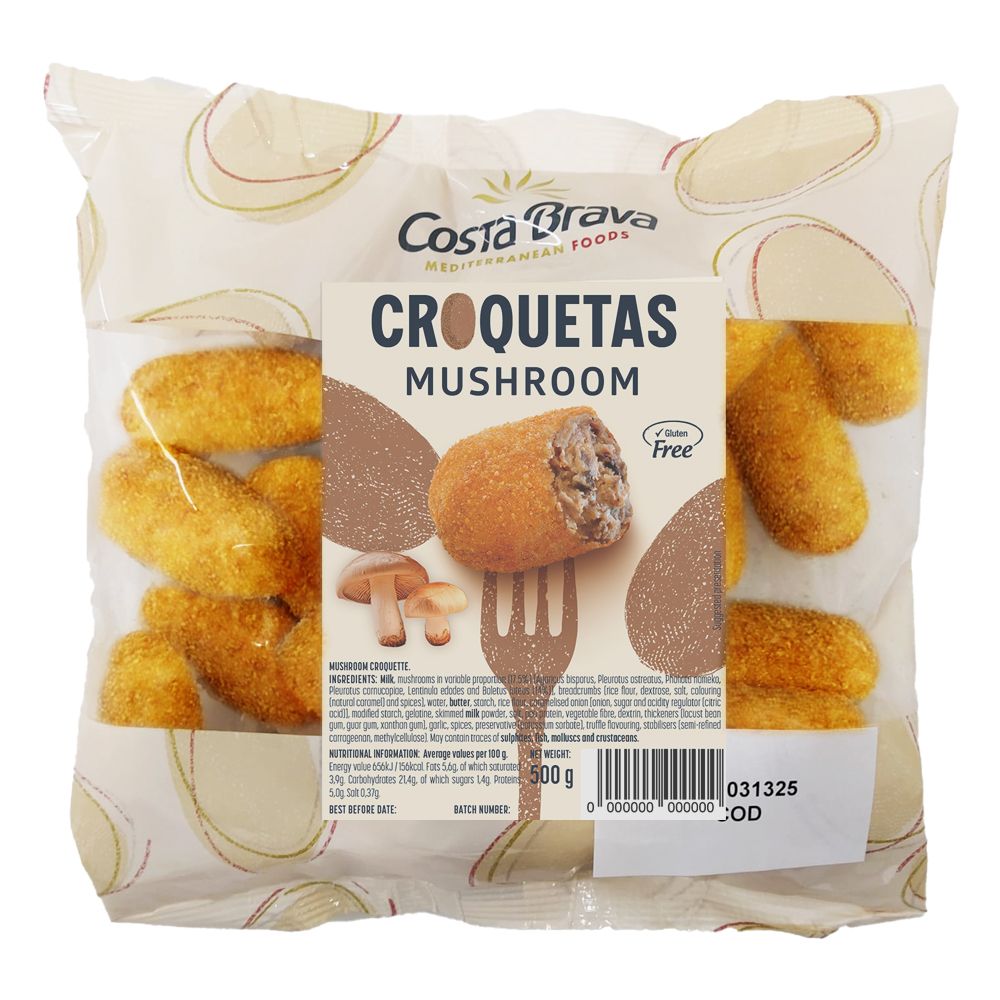 Croquetas de setas prefritas vegetarianas