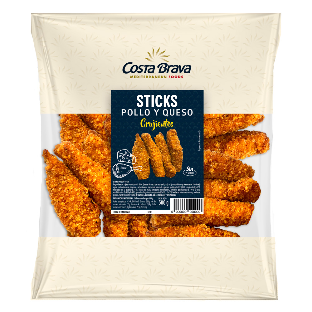 Pre-fried chicken fingers with cheese