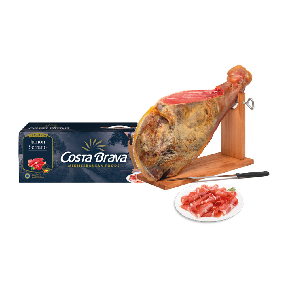 Jamón sin pezuña, producto tradicional de la gastronomía española.