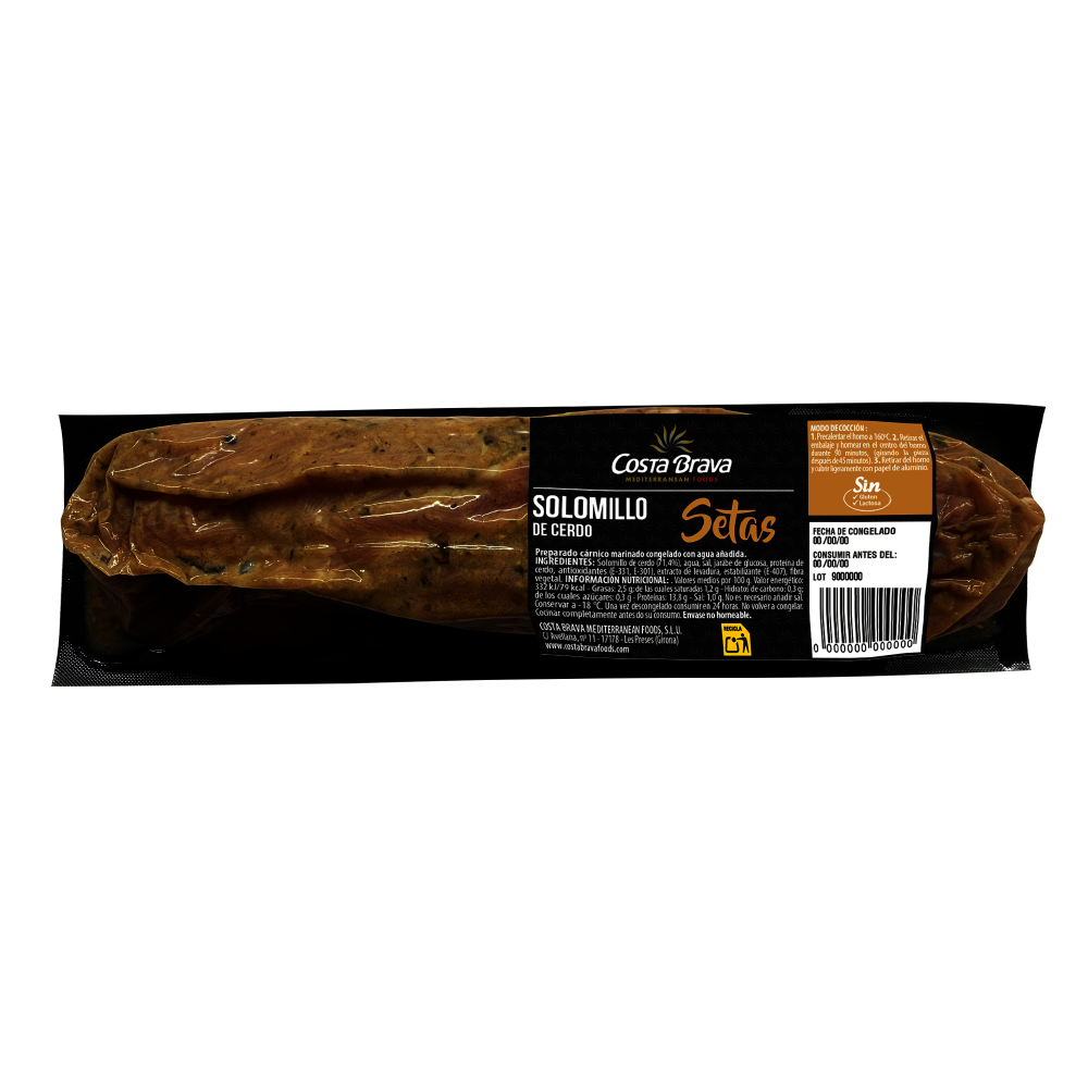 Solomillo de cerdo marinado con setas