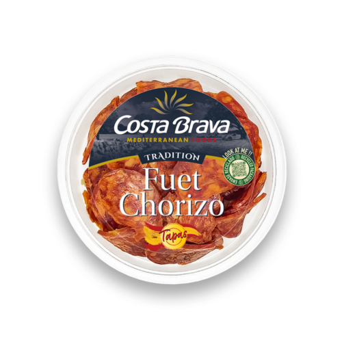 Tapas de fuet chorizo, con un sabor intenso listo para tapear.