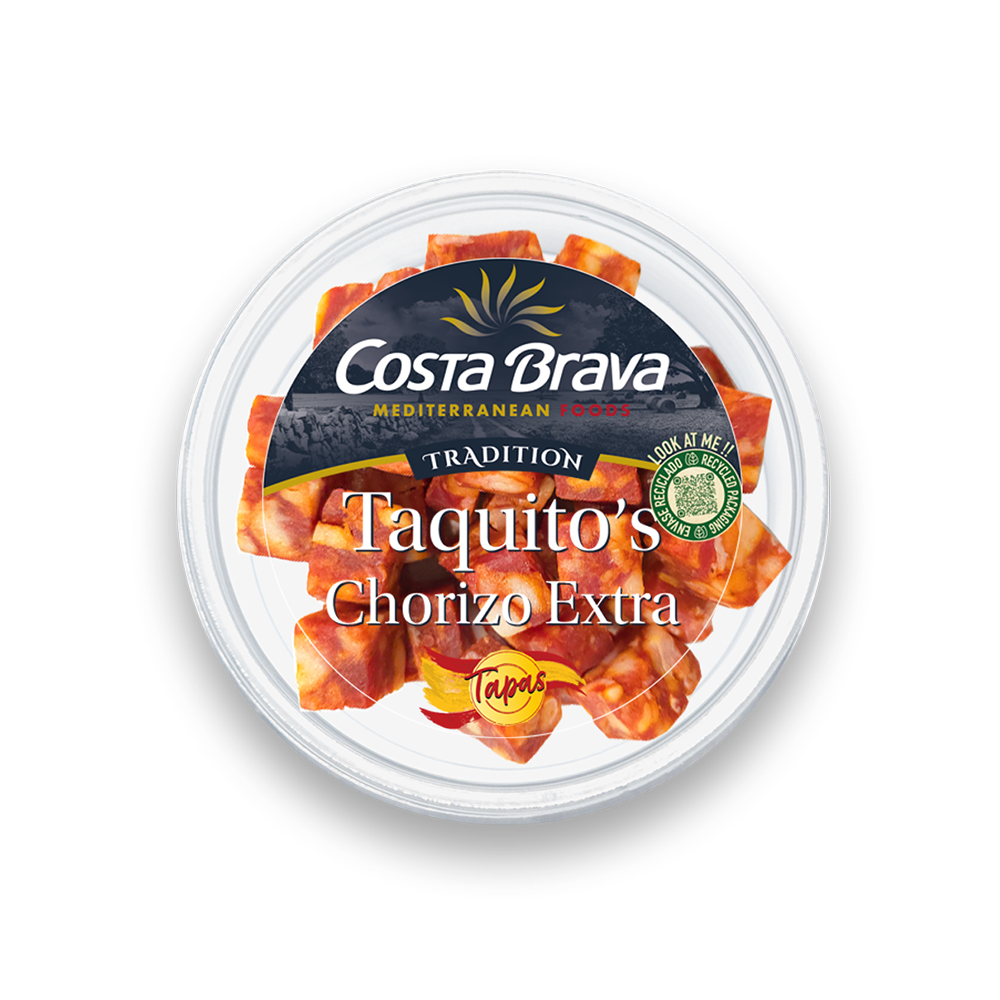 特徴的な風味と香りをそのまま保てるように、伝統的な美味しいチョリソーを『Taquito's』のパッケージに詰めました。